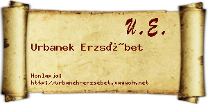 Urbanek Erzsébet névjegykártya